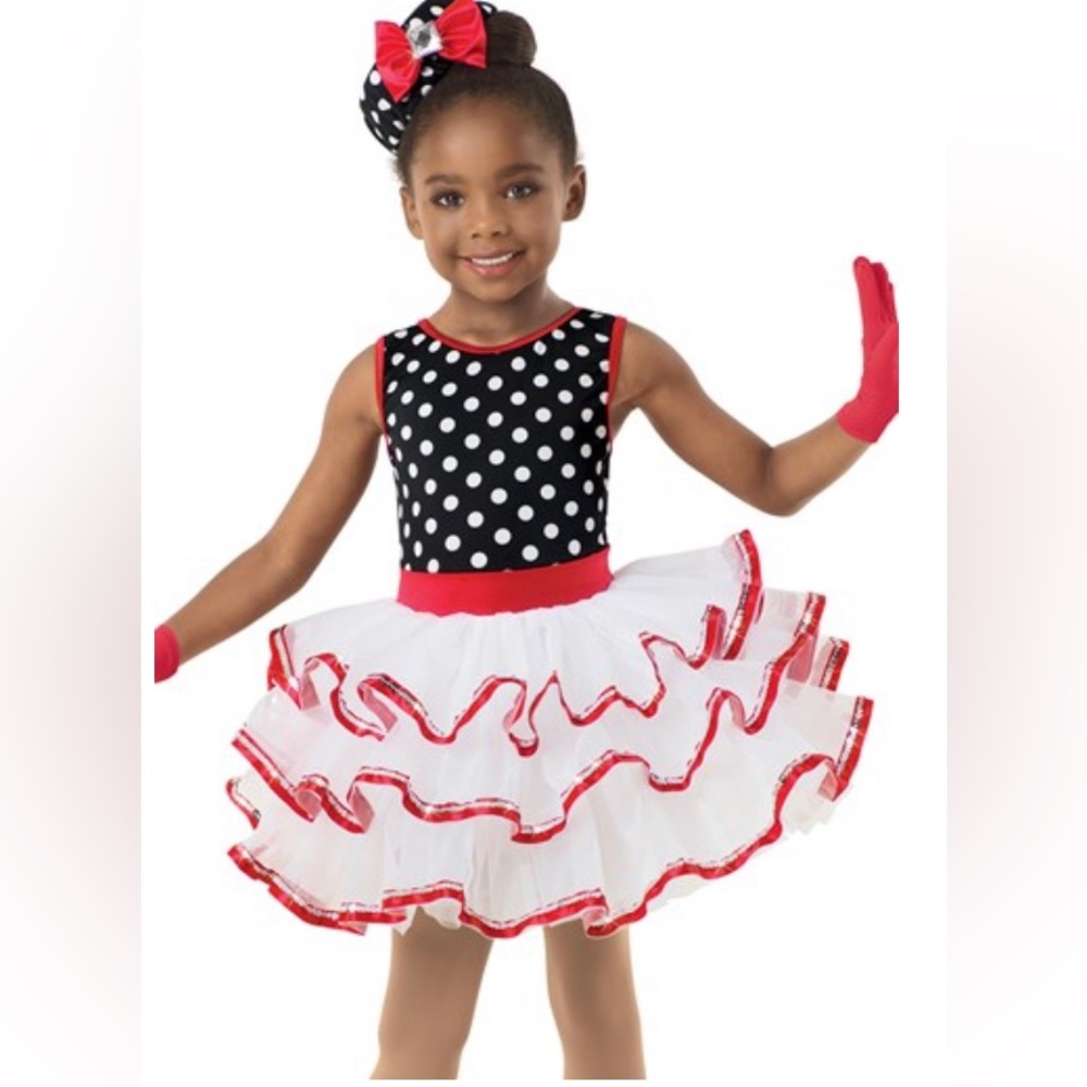 When we’re human style 10305 Weissman costume polka dot had gloves girls jazz